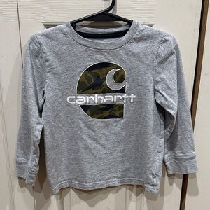 Carhartt Kids Gray Camo Logo Long Sleeve Tee